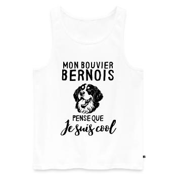 Chien de race bouvier bernois - Débardeur bio Premium Homme - blanc - Devant - Michal (187cm)