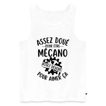 Mécanicien - Débardeur bio Premium Homme - blanc - Devant - Michal (187cm)