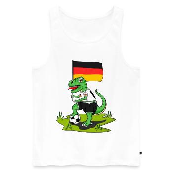 Germany Flag Dinosaur Rex Football - Men's Premium Organic Tank Top - white - Front - Michal (187cm)