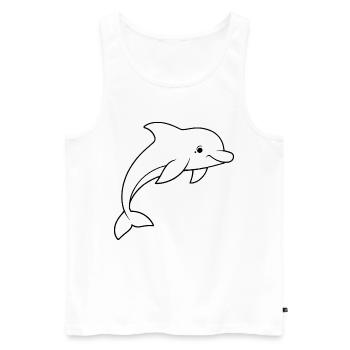 Minimalistic Dolphin - Men's Premium Organic Tank Top - white - Front - AI Model Male 178 light (178cm)