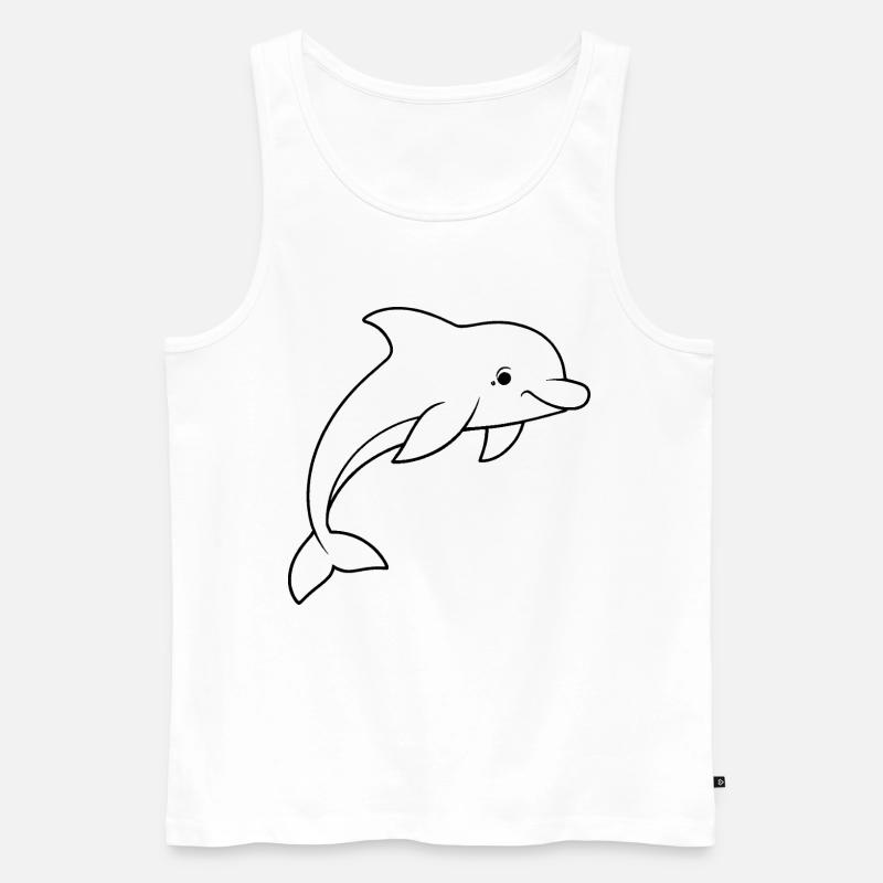 Minimalistic Dolphin - Männer Premium Bio Tank Top - Weiß