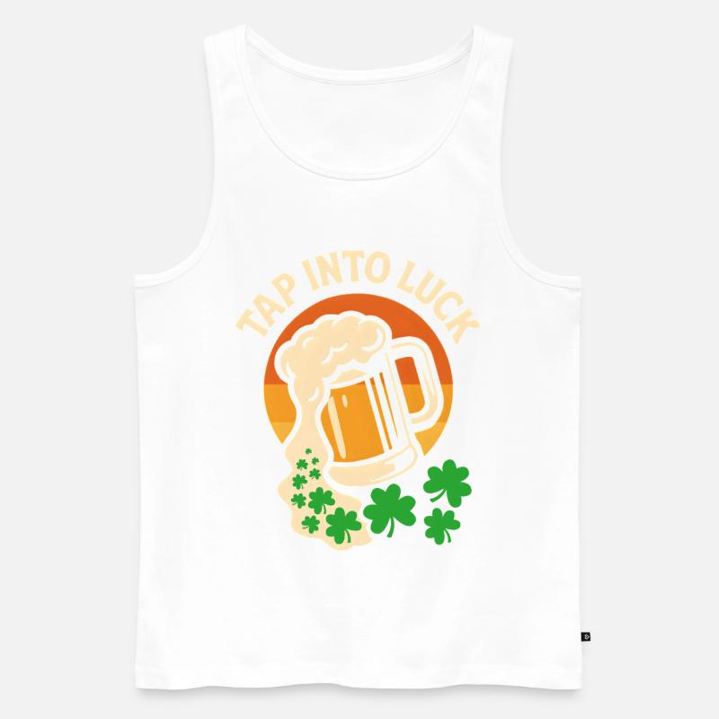 NUTZE DAS GLÜCK - Männer Premium Bio Tank Top - Weiß