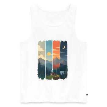 Horizonte in vier Gebirgstafeln - Männer Premium Bio Tank Top - Weiß - Vorne - AI Model Male 178 light (178cm)