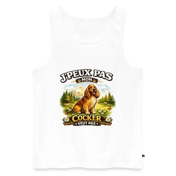 Cocker en nature: J'peux pas - Débardeur bio Premium Homme - blanc - Devant - Michal (187cm)