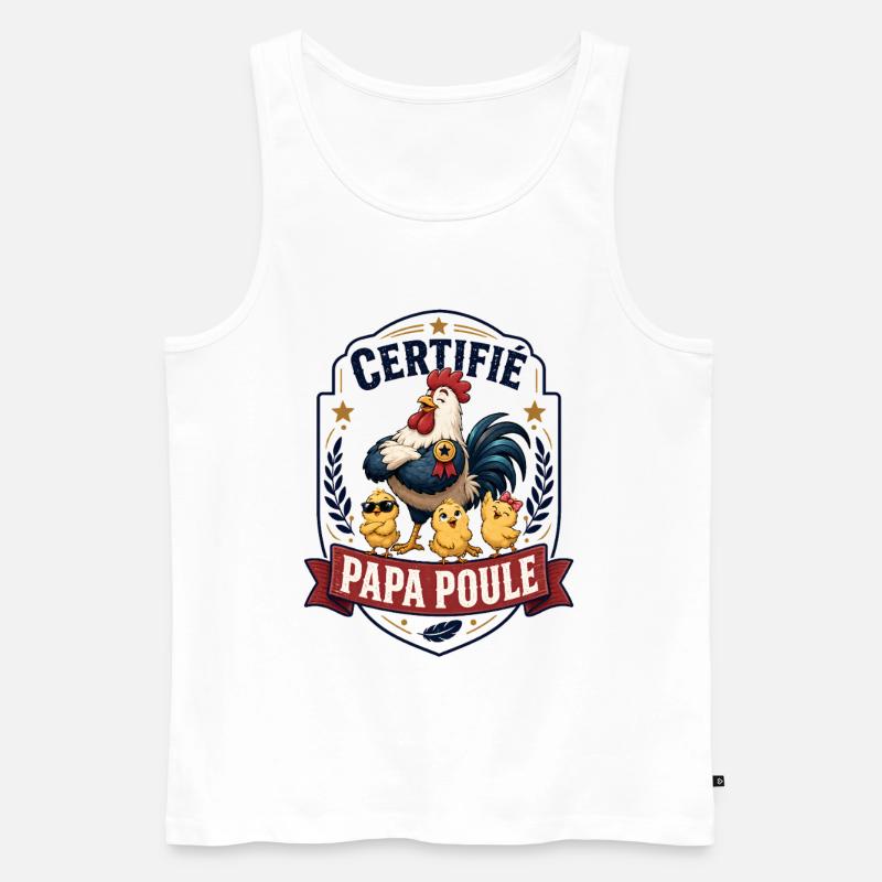 Zertifizierter Daddy Hen - Männer Premium Bio Tank Top - Weiß
