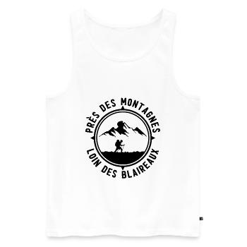 Cercle Cime Silhouette Montagne - Débardeur bio Premium Homme - blanc - Devant - Michal (187cm)