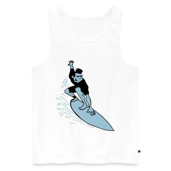 Surfer - Männer Premium Bio Tank Top - Weiß - Vorne - AI Model Male 178 light (178cm)
