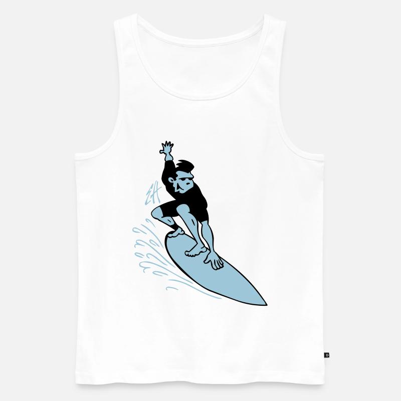 Surfer - Männer Premium Bio Tank Top - Weiß