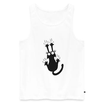 Schwarze Katze Kätzchen Katzenfan - Männer Premium Bio Tank Top - Weiß - Vorne - AI Model Male 178 light (178cm)