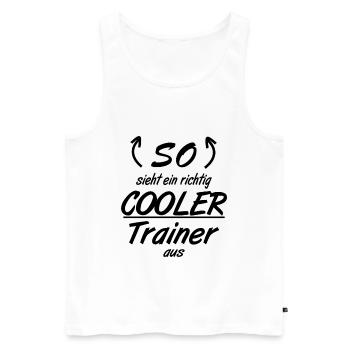 Trainer - So sieht eine richtig coole Trainer aus - Männer Premium Bio Tank Top - Weiß - Vorne - Michal (187cm)