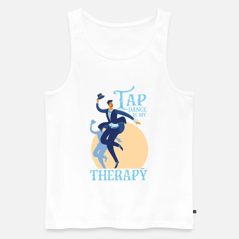 Tap Dance is my Therapy Steptanz Step Danse Step - Débardeur bio Premium Homme - blanc