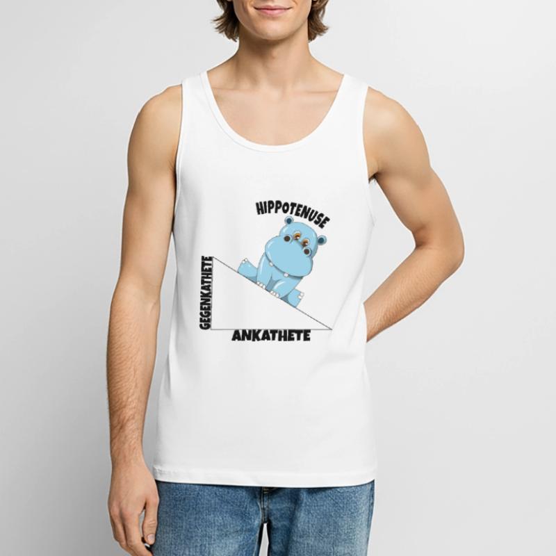 Math Hippotenuse Angular Function Hypotenuse Hippo Men's Premium Organic Tank Top