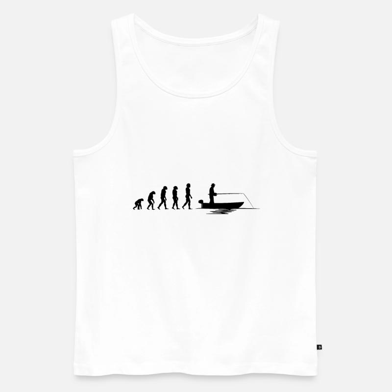 Evolution Fisher | Evolution Angler - Men's Premium Organic Tank Top - white