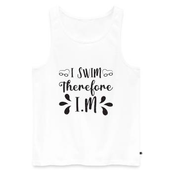 Schwimmen Schwimmer Schwimmerin Geschenkidee - Männer Premium Bio Tank Top - Weiß - Vorne - Michal (187cm)