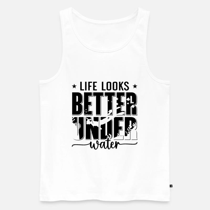 Freitaucher Tauchen Apnoe Freitauchen Geschenkidee - Männer Premium Bio Tank Top - Weiß