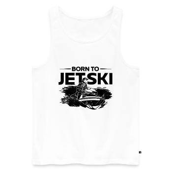 Jetski Wassersport Meer Sommer Urlaub Geschenkidee - Männer Premium Bio Tank Top - Weiß - Vorne - Michal (187cm)