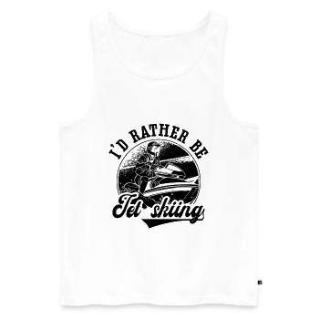 Jetski Urlaub Meer Sommer Wassersport Geschenkidee - Männer Premium Bio Tank Top - Weiß - Vorne - Michal (187cm)