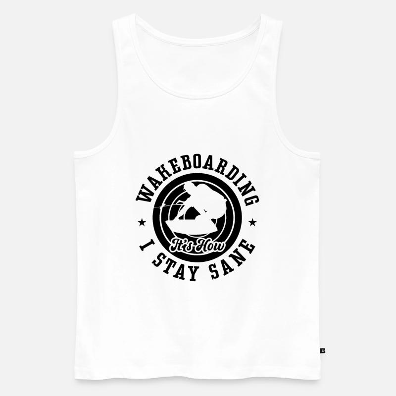 Wakeboard Wakeboarder Wakeboarden Geschenkidee - Männer Premium Bio Tank Top - Weiß