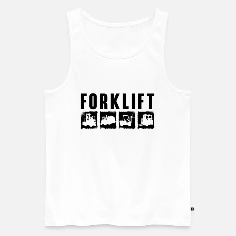 Staplerfahrer Stapler Gabelstapler Geschenkidee - Männer Premium Bio Tank Top - Weiß