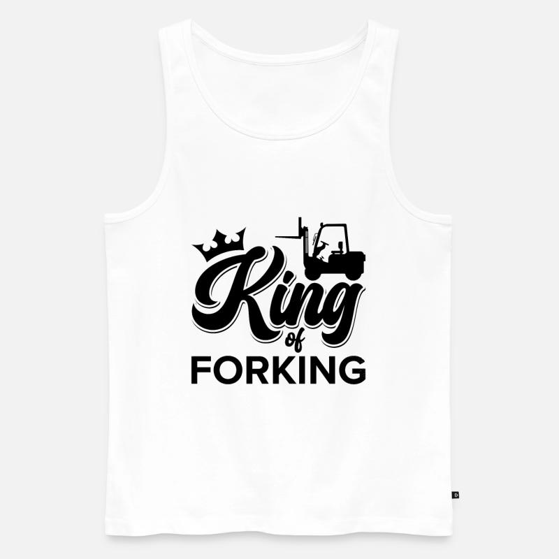Gabelstapler Stapler Staplerfahrer Geschenkidee - Männer Premium Bio Tank Top - Weiß