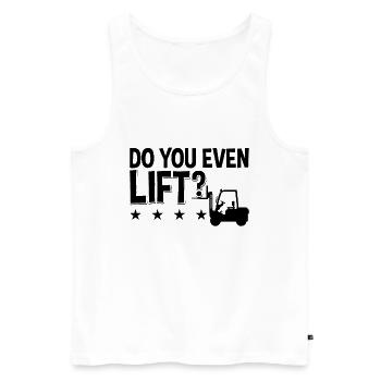 Gabelstapler Staplerfahrer Stapler Geschenkidee - Männer Premium Bio Tank Top - Weiß - Vorne - Michal (187cm)