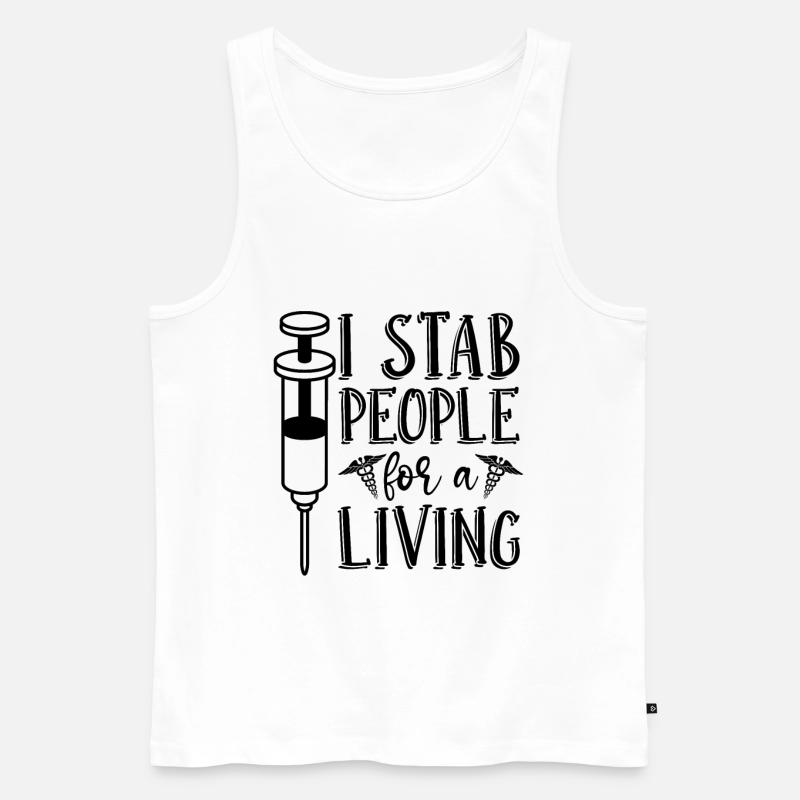 Nephrologie Dialyse Dialysetechniker Geschenkidee - Männer Premium Bio Tank Top - Weiß