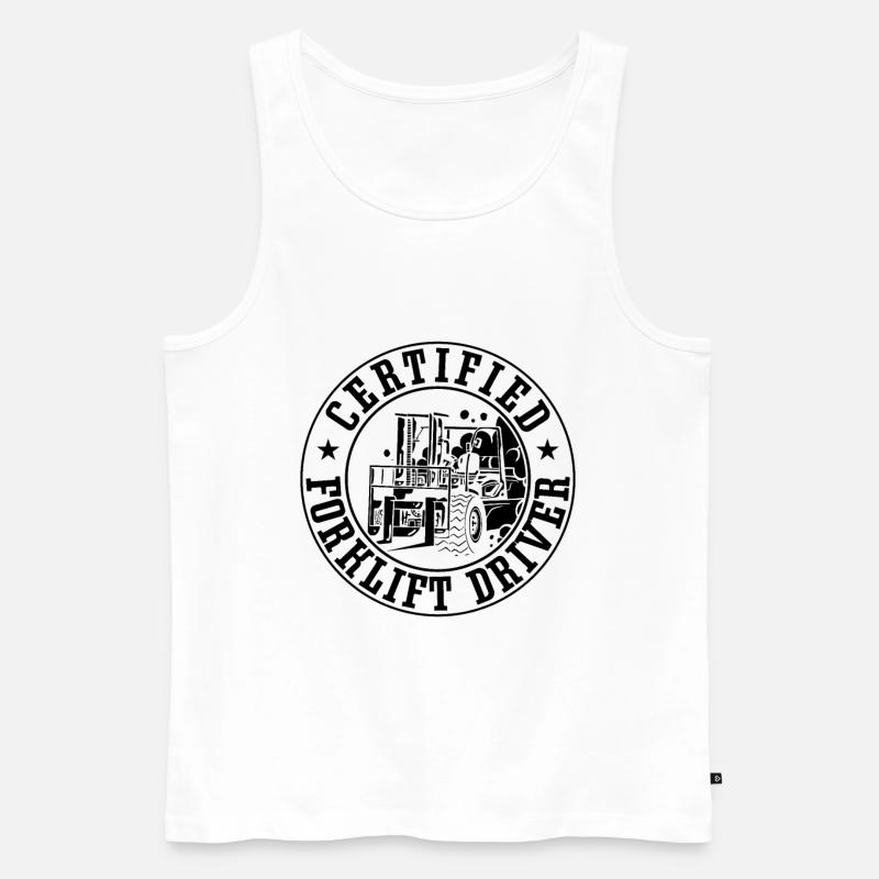 Staplerfahrer Stapler Gabelstapler Geschenkidee - Männer Premium Bio Tank Top - Weiß