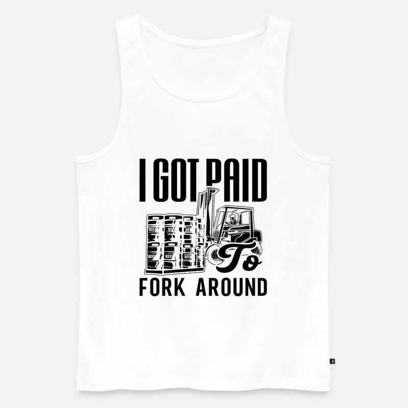 Staplerfahrer Gabelstapler Logistiker Geschenkidee - Männer Premium Bio Tank Top - Weiß