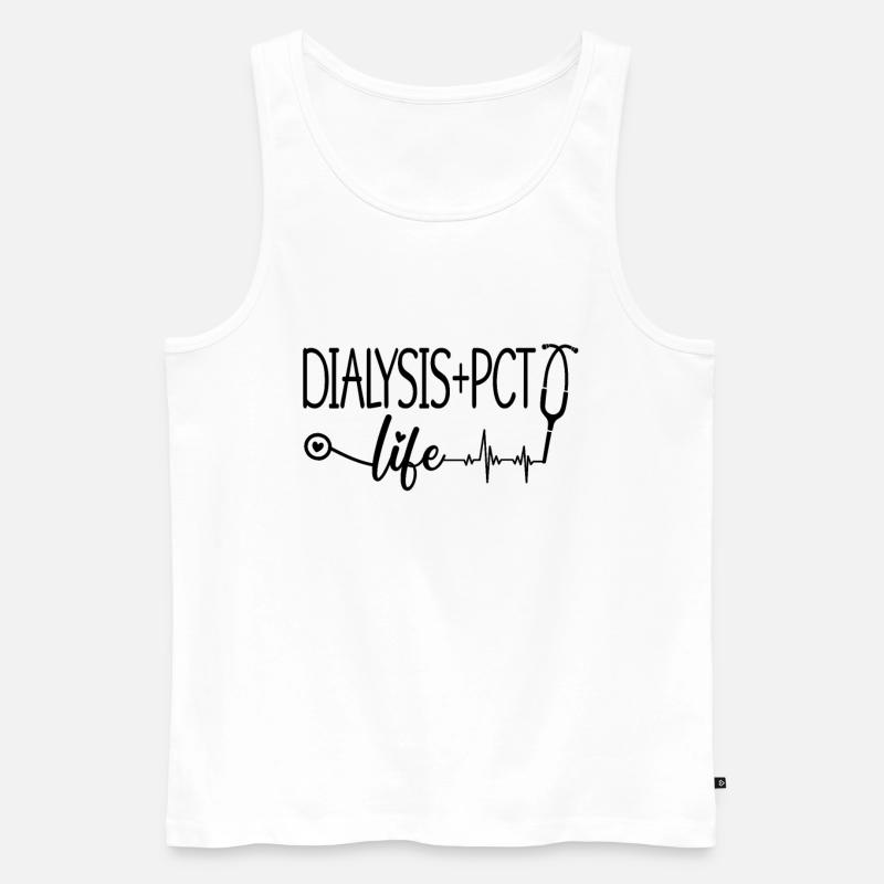 Dialyse Dialysetechniker Nephrologie Geschenkidee - Männer Premium Bio Tank Top - Weiß