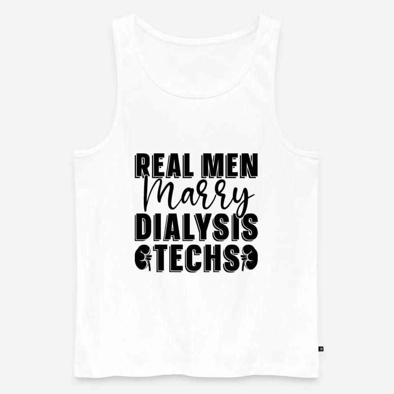 Dialyse Dialysetechniker Nephrologie Geschenkidee - Männer Premium Bio Tank Top - Weiß