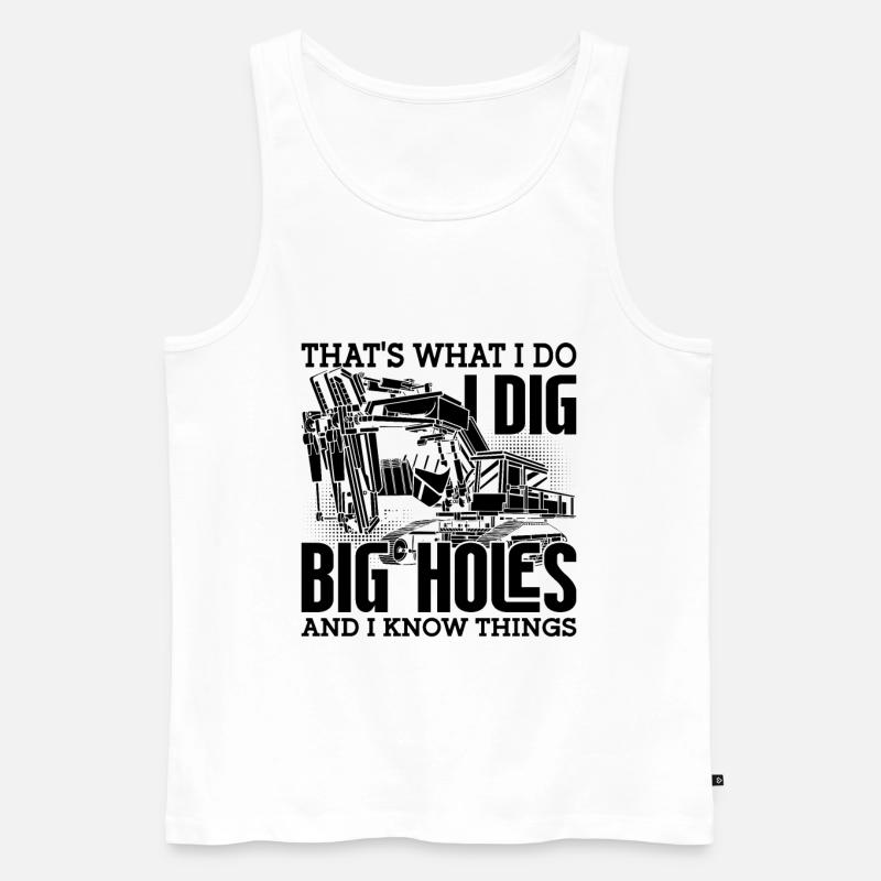 Bagger Bauarbeiter Baggerfahrer Geschenkidee - Männer Premium Bio Tank Top - Weiß