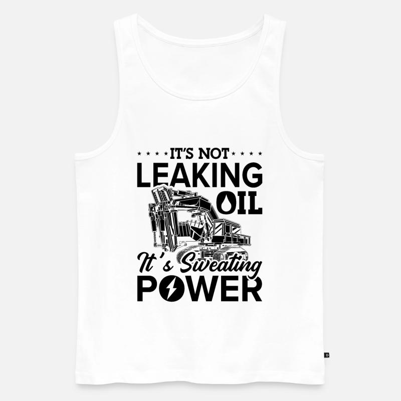Baggerfahrer Bagger Baustelle Baggern Geschenkidee - Männer Premium Bio Tank Top - Weiß