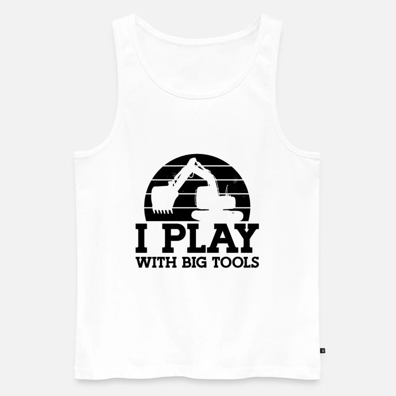 Bauarbeiter Baggern Baggerfahrer Geschenkidee - Männer Premium Bio Tank Top - Weiß