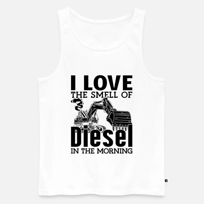 Baggern Baggerfahrer Bauarbeiter Geschenkidee - Männer Premium Bio Tank Top - Weiß