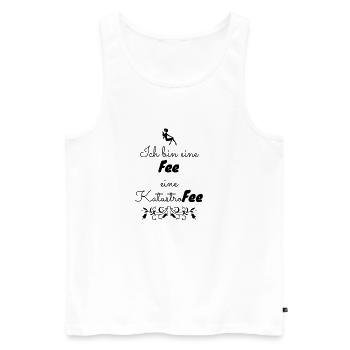 Lustige Sprüche - Männer Premium Bio Tank Top - Weiß - Vorne - Michal (187cm)