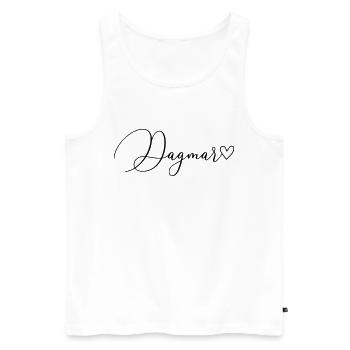 Dagmar Name Vorname Mädchen - Männer Premium Bio Tank Top - Weiß - Vorne - AI Model Male 178 light (178cm)