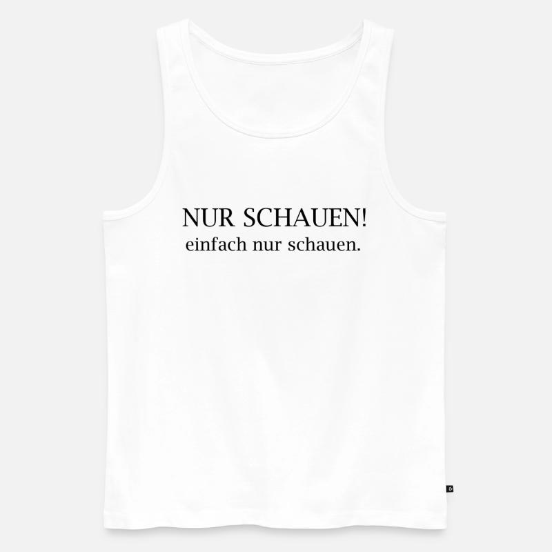 Regarde juste ! Déclaration typographique - Débardeur bio Premium Homme - blanc