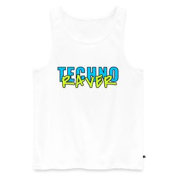 techno raver - Männer Premium Bio Tank Top - Weiß - Vorne - Michal (187cm)