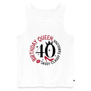 40 Geburtstag Queen Sassy Classy Fabelhaft - Männer Premium Bio Tank Top - Weiß - Vorne - AI Model Male 178 light (178cm)