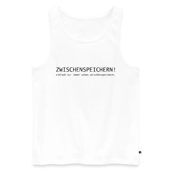 Zwischenspeichern! einfach immer schön speichern. - Männer Premium Bio Tank Top - Weiß - Vorne - AI Model Male 178 light (178cm)