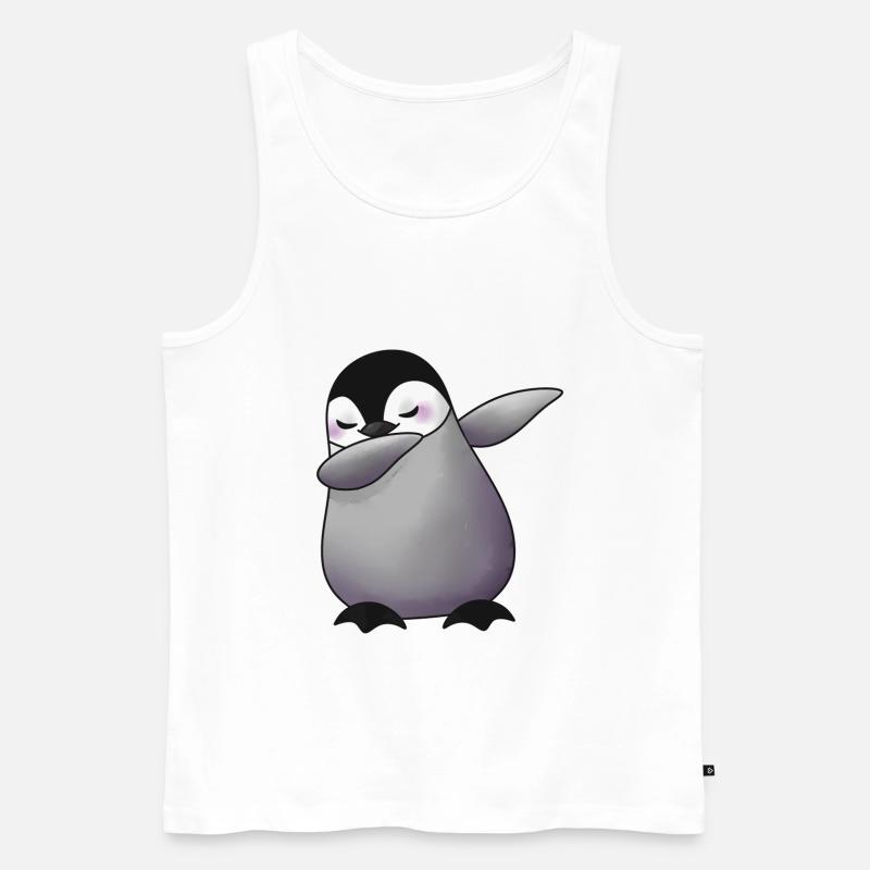 Süßer dabbing Pinguin Tier - Männer Premium Bio Tank Top - Weiß