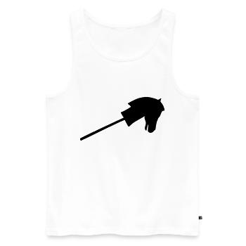 Monter un cheval bâton - Débardeur bio Premium Homme - blanc - Devant - Michal (187cm)