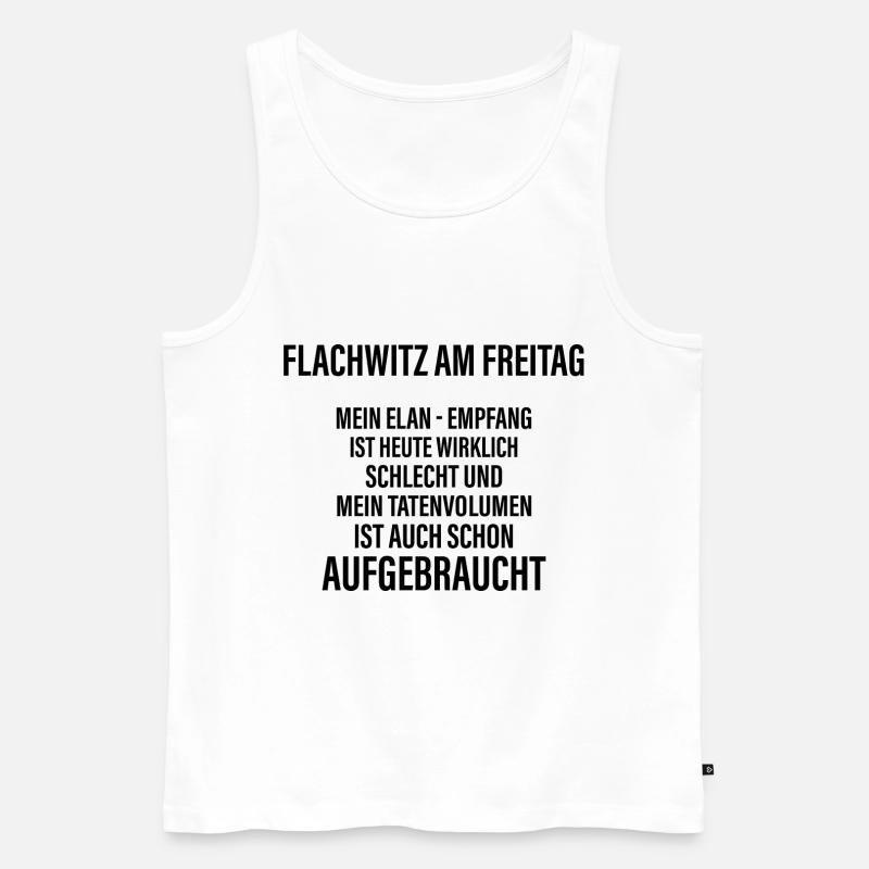 Flachwitz am Freitag - Männer Premium Bio Tank Top - Weiß