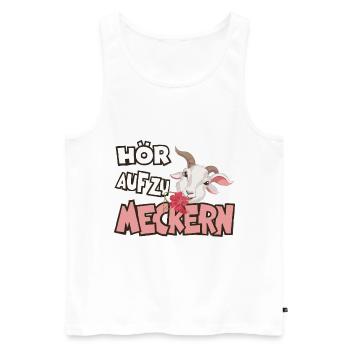 Hör auf zu meckern für eine Frau oder Mädchen - Männer Premium Bio Tank Top - Weiß - Vorne - AI Model Male 178 light (178cm)