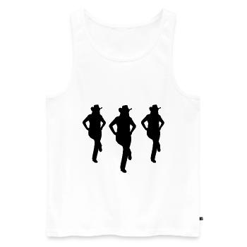 Line Dance - Country Musik - Männer Premium Bio Tank Top - Weiß - Vorne - Michal (187cm)