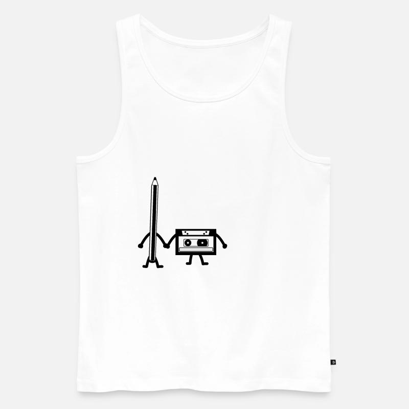 Kassette bleistift Vhs kassette Floppy Diskette - Männer Premium Bio Tank Top - Weiß