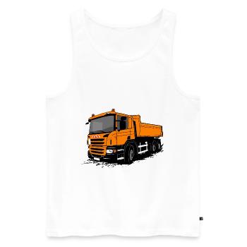 Camion benne - camion - camion - camion - Débardeur bio Premium Homme - blanc - Devant - AI Model Male 178 light (178cm)