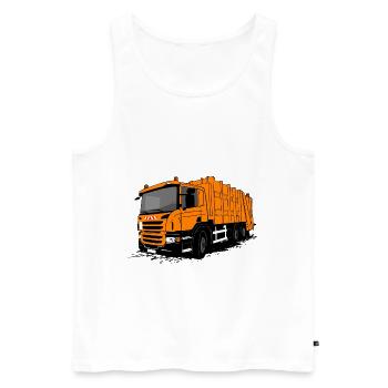 Camion poubelle - camion poubelle - Débardeur bio Premium Homme - blanc - Devant - AI Model Male 178 light (178cm)