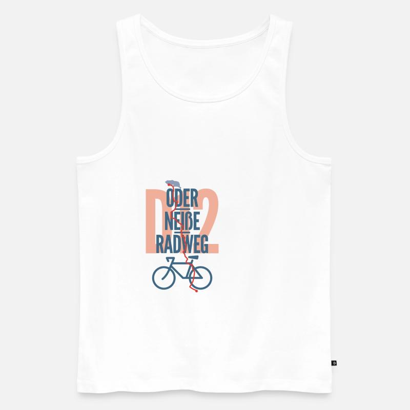Oder-Neiße-Radweg - Männer Premium Bio Tank Top - Weiß