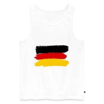 Drapeau allemand Jersey Marchandises Allemagne - Débardeur bio Premium Homme - blanc - Devant - AI Model Male 178 light (178cm)